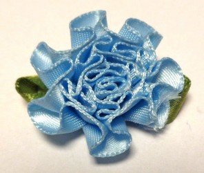 Flower from satin ribbon Blue