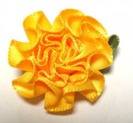 Flower from satin ribbon Orange