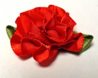 Flower from satin ribbon Red