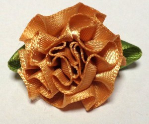 Flower from satin ribbon Brown