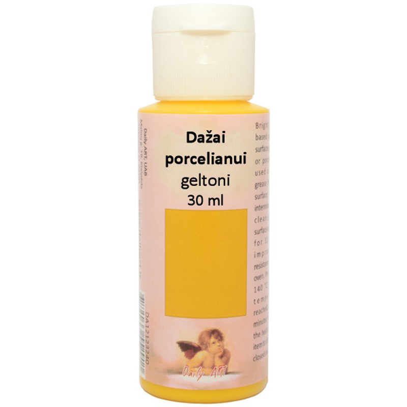 Dažai stiklui, porcelianui Geltona (30 ml) Dažai stiklui, porcelianui Geltona (30 ml)