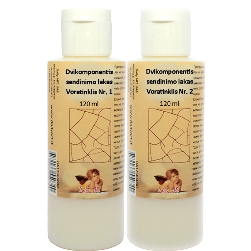 Dvikomponentis sendinimo lakas voratinklis (nr 1 ir nr 2: 2 x 120 ml) Dvikomponentis sendinimo lakas voratinklis (nr 1 ir nr 2: 2 x 120 ml)