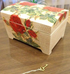 Wooden box with key