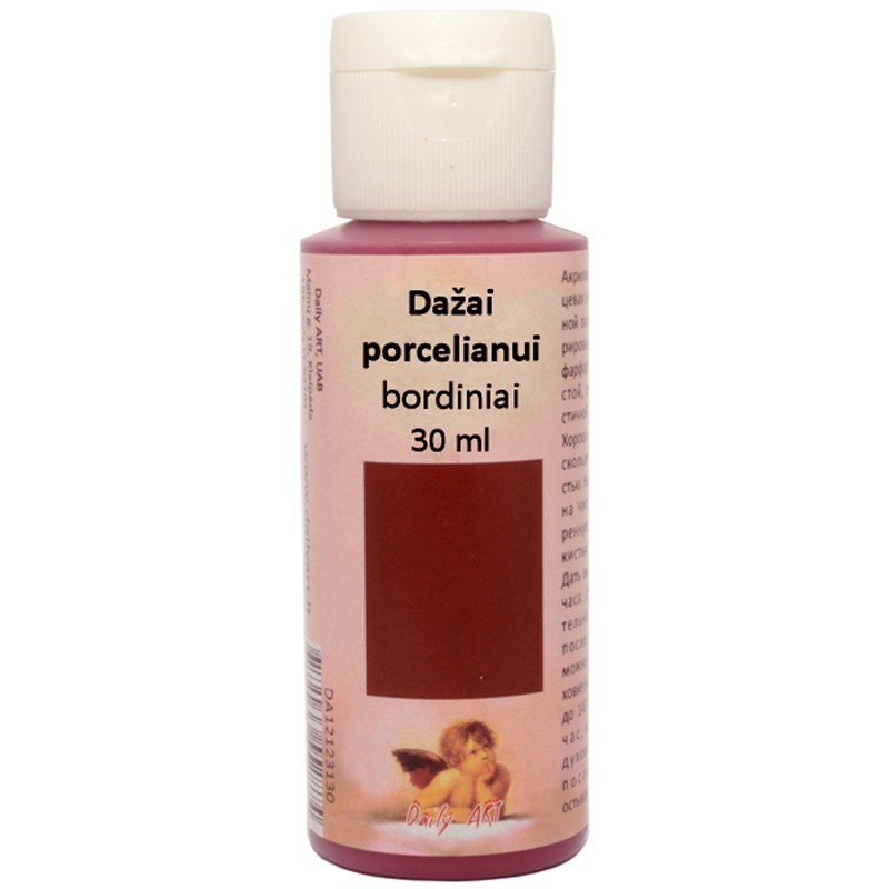 Dažai stiklui, porcelianui Bordinė (30 ml) Dažai stiklui, porcelianui Bordinė (30 ml)