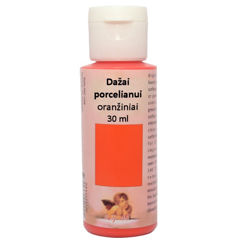 Dažai stiklui, porcelianui Oranžinė (30 ml) Dažai stiklui, porcelianui Oranžinė (30 ml)