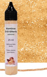 Kontūras 3–D gliteris Auksinis (25 ml)