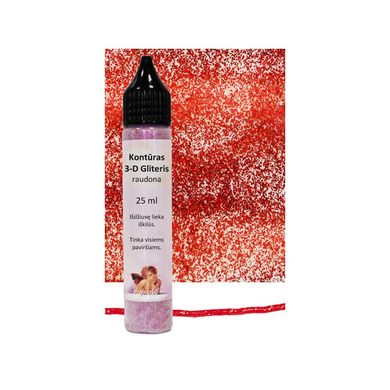 Kontūras 3–D gliteris Raudonas (25 ml) Kontūras 3–D gliteris Raudonas (25 ml)