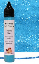 Kontūras 3–D gliteris Mėlynas (25 ml)