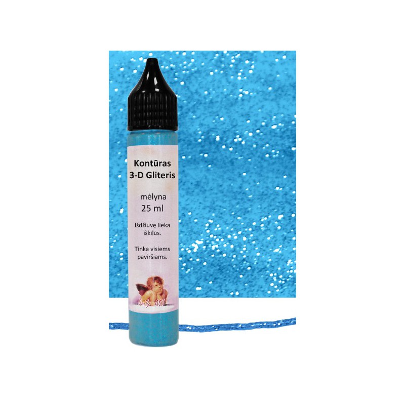 Kontūras 3–D gliteris Mėlynas (25 ml) Kontūras 3–D gliteris Mėlynas (25 ml)