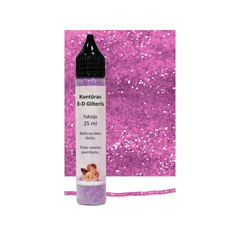 Kontūras 3–D gliteris Fuksija (25 ml) Kontūras 3–D gliteris Fuksija (25 ml)
