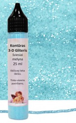 Kontūras 3–D gliteris Šviesiai mėlyna (25 ml)