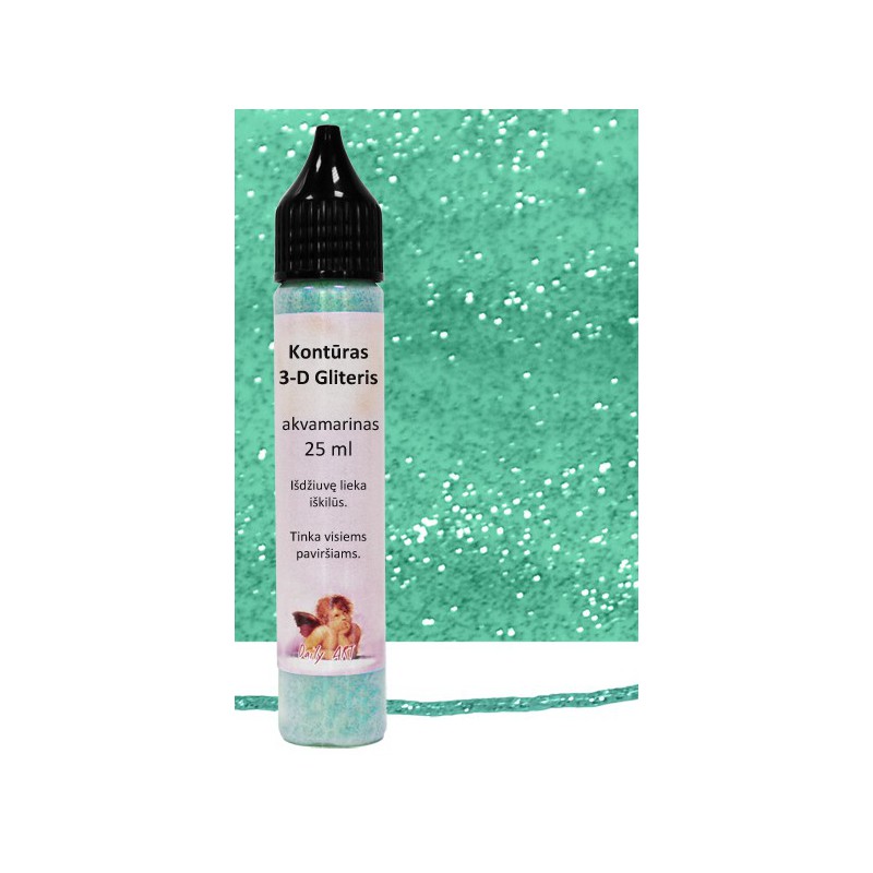 Kontūras 3–D gliteris Akvamarinas (25 ml) Kontūras 3–D gliteris Akvamarinas (25 ml)