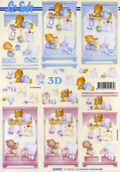 Popierius 3D dekupažui (meškinas ir meškutė)