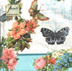 Napkins Flowers and butterflies