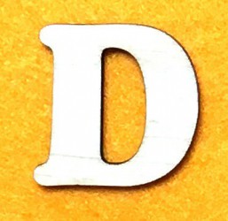 Raidė D (5 cm, 7 šriftas)