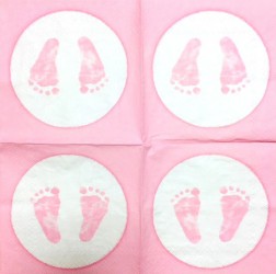 Napkin Baby steps pink