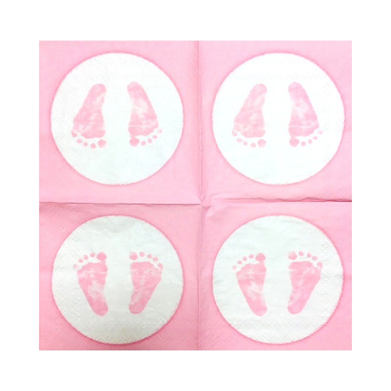 Napkin Baby steps pink