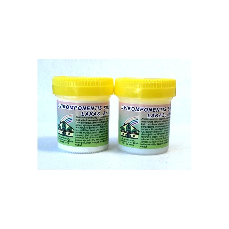 Dvikomponentis sendinimo lakas AKRILEN Smulkus (2 x 60 ml) Dvikomponentis sendinimo lakas AKRILEN Smulkus (2 x 60 ml)