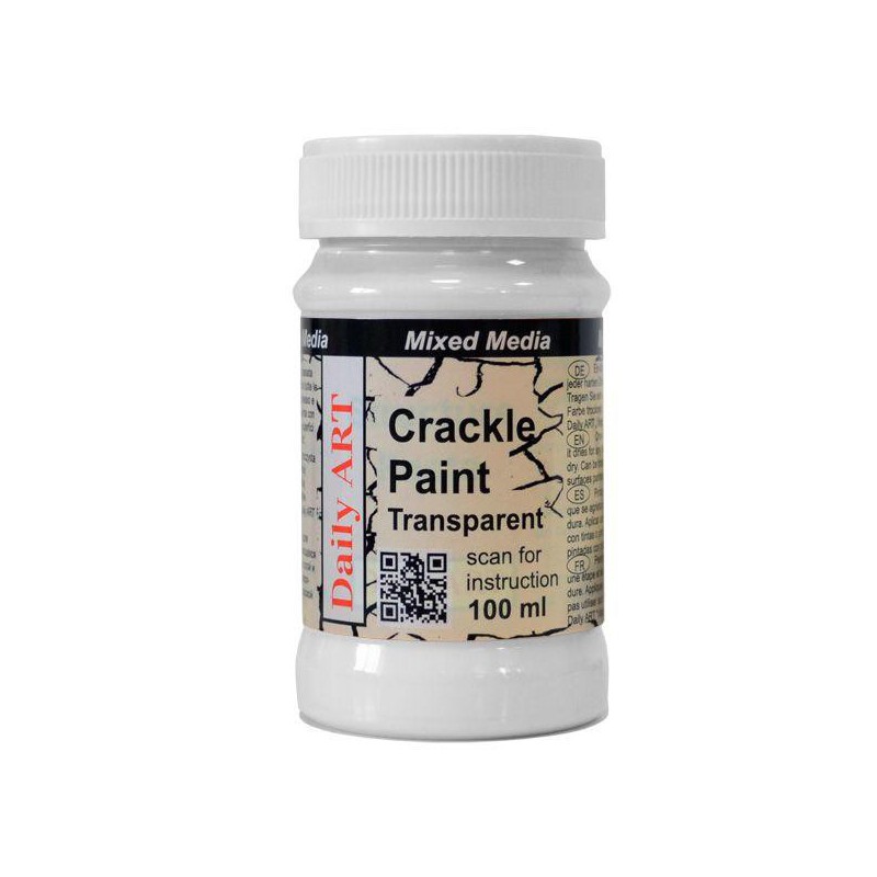 Vienkomponenčiai skilinėjimo dažai Skaidrūs -Crackle Paint (100 ml) Vienkomponenčiai skilinėjimo dažai Skaidrūs -Crackle Paint (100 ml)