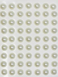 Klijuojami akriliniai perliukai Balta (10 mm, 63 vnt)