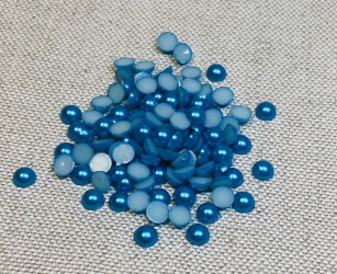 Pusiniai akriliniai perliukai Mėlyni (6 mm apie 100 vnt)