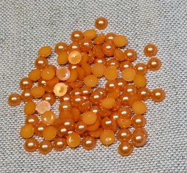 Half pearls Orange (6mm, 100pcs)