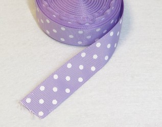 Satin ribbon dotted light violet 1m