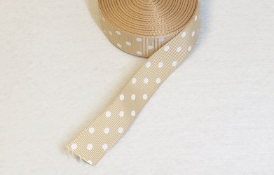 Satin ribbon dotted Capuchino 1m