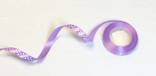 Satin ribbon dotted violet
