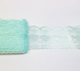 Lace trim Mint (1 m x 7,5 cm)