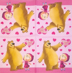 Napkin Girls with bear