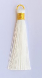 Tassel White/gold 7,5 cm