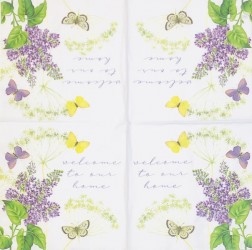 Napkin Flowers and butterflies