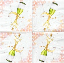 Paper Napkin Bottle of champagne
