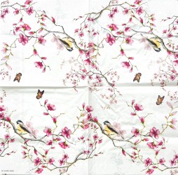 Paper Napkin Flowers and bird